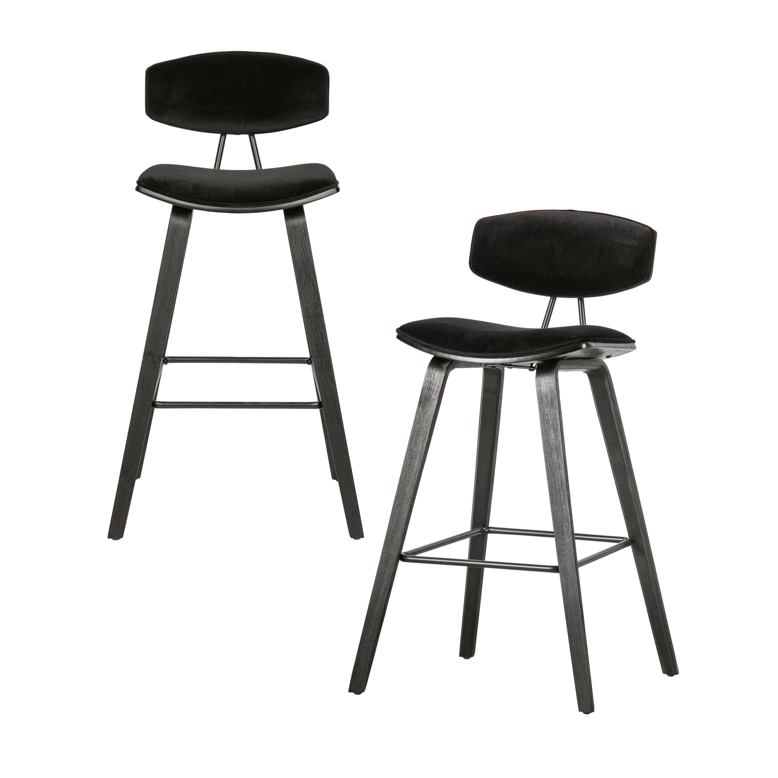 Livetastic Barhocker-Set Senn Schwarz 42x91x48 cm