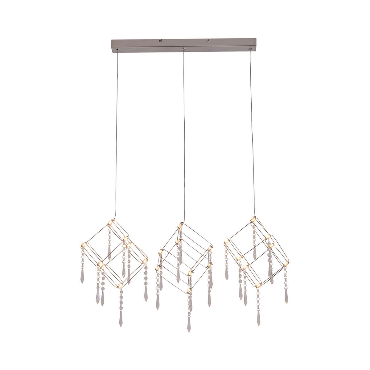 LED-HÄNGELEUCHTE 80/106 cm  - Chromfarben/Transparent, LIFESTYLE, Kunststoff/Metall (80/106cm) - Näve