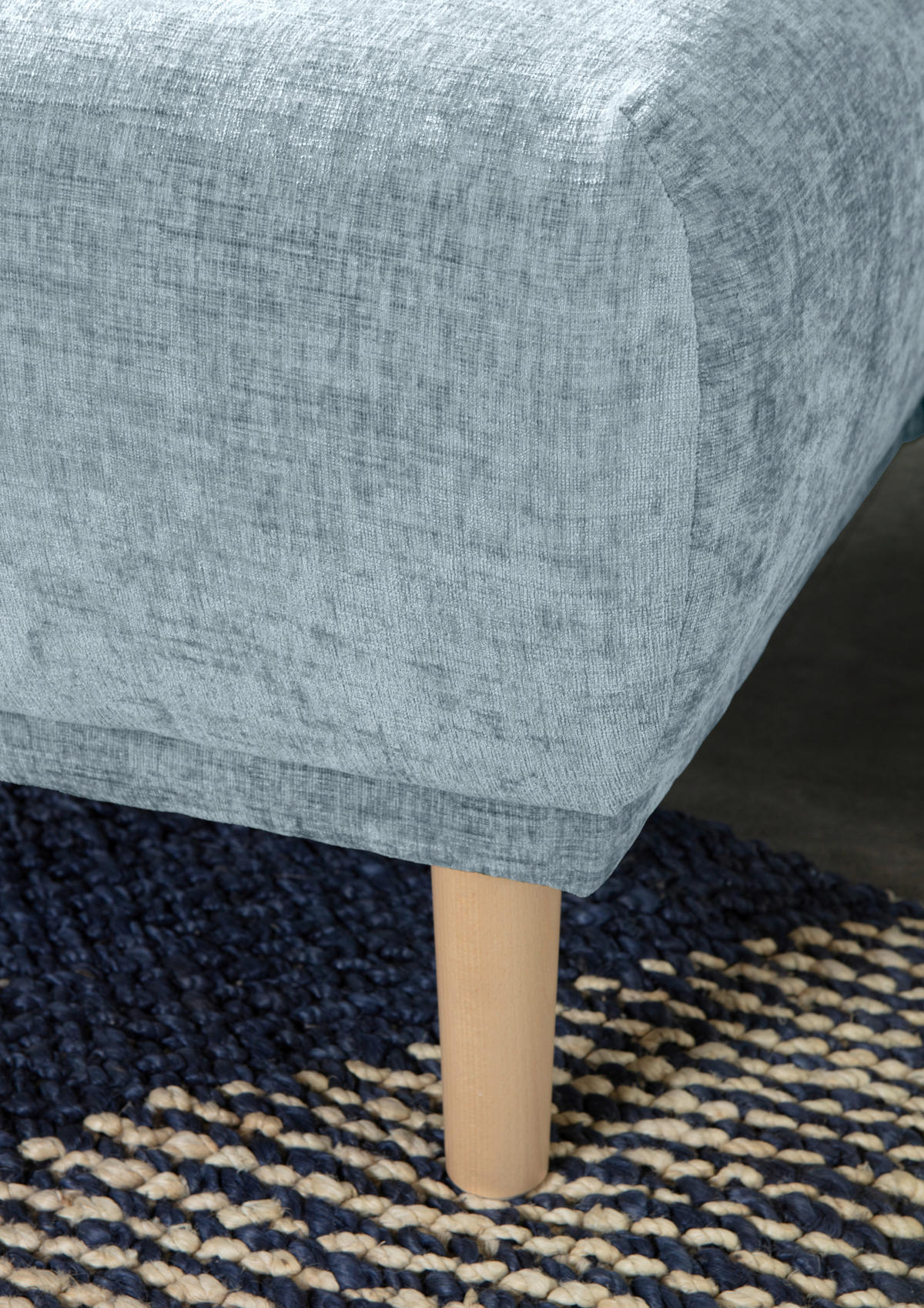 ECKSOFA Blau Flachgewebe  - Blau/Buchefarben, KONVENTIONELL, Holz/Textil (144/230cm) - Carryhome