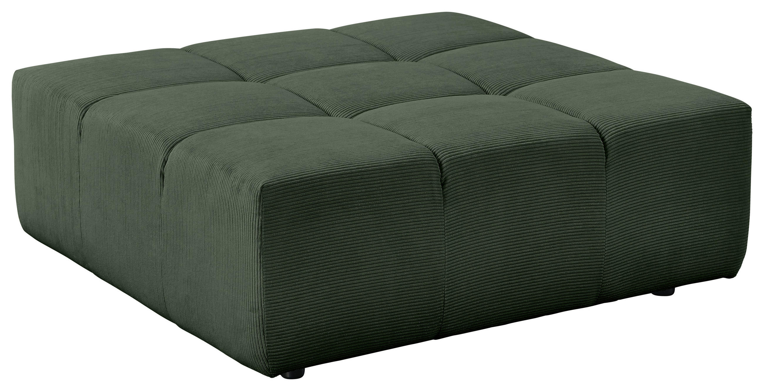 HOCKER Textil Olivgrün  - Schwarz/Olivgrün, Design, Kunststoff/Textil (107/39/107cm) - Hom`in
