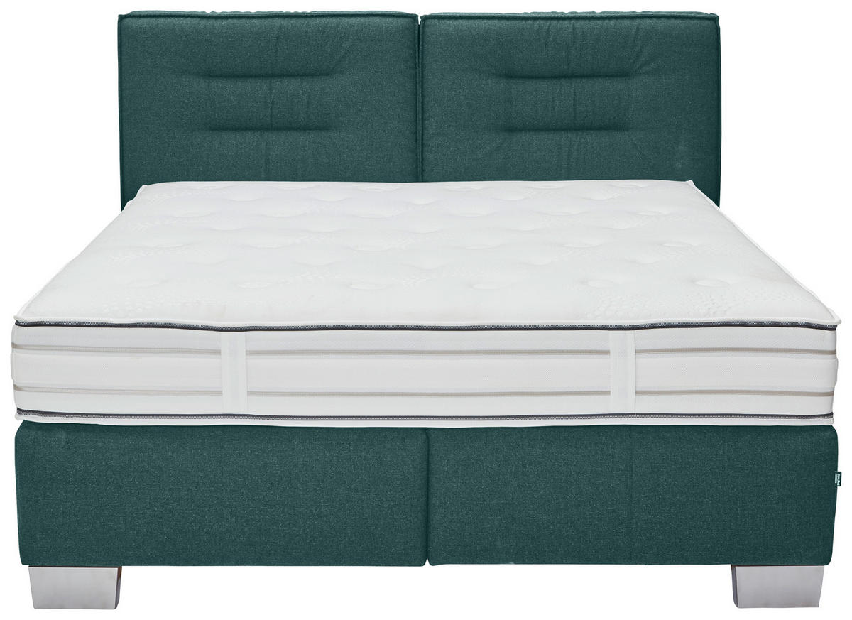 BOXSPRINGBETT 160/200 cm  in Petrol  - Chromfarben/Petrol, KONVENTIONELL, Textil (160/200cm) - Dieter Knoll
