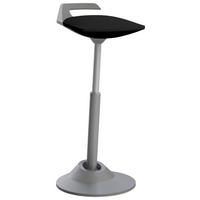Bürohocker Wollmischung Select Grau, Schwarz  - Schwarz/Grau, Basics, Textil/Metall (38/60-93/38cm) - Aeris