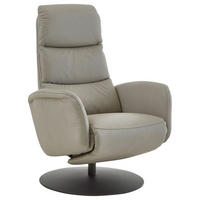 RELAXSESSEL in Leder Greige  - Greige/Schwarz, Design, Leder/Metall (76/108/86cm) - Dieter Knoll