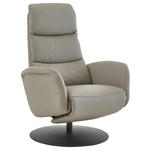 RELAXSESSEL in Leder Greige  - Greige/Schwarz, Design, Leder/Metall (76/108/86cm) - Dieter Knoll