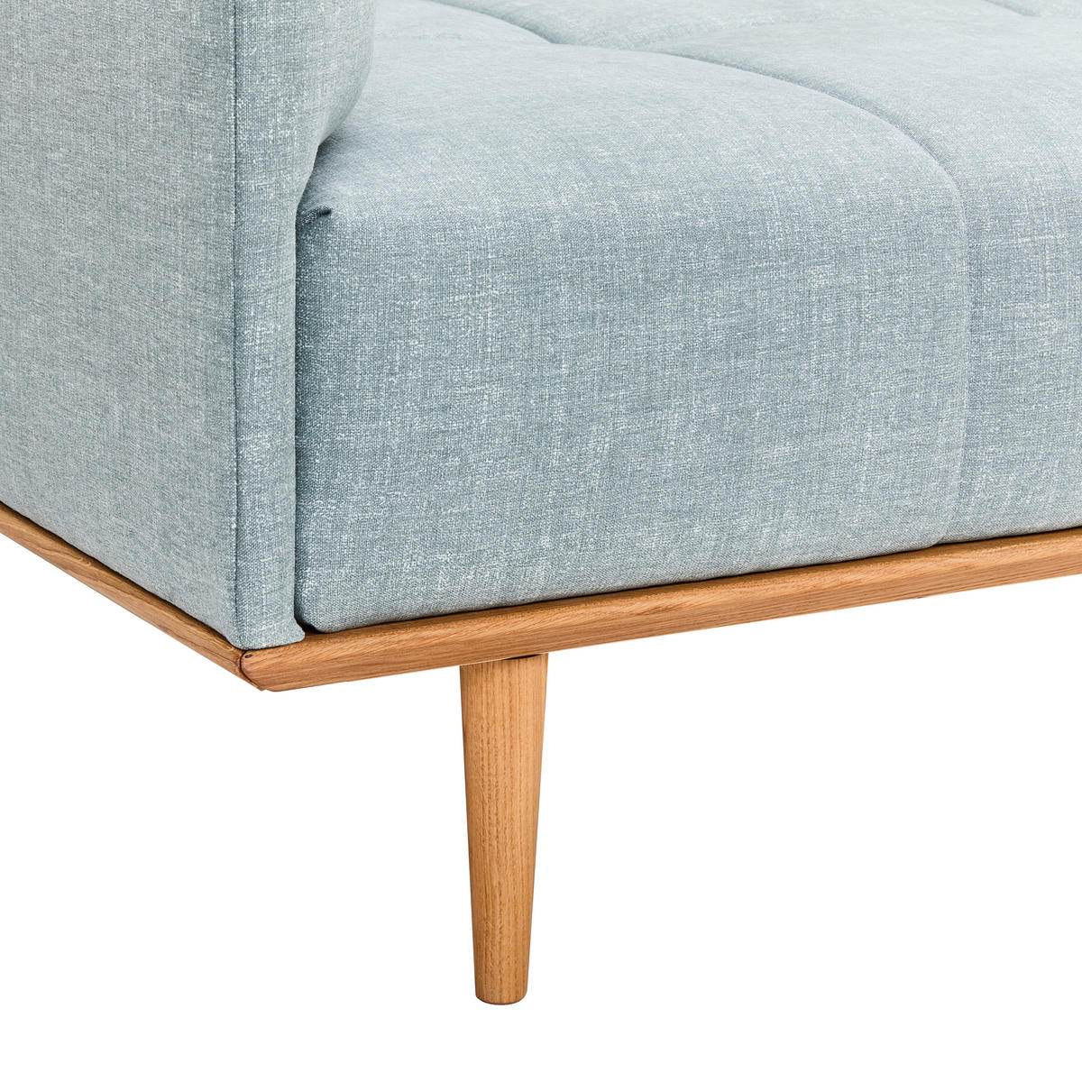 BIGSOFA in Flachgewebe Hellblau  - Hellblau, Modern, Holz/Textil (220/77/120cm) - Joka