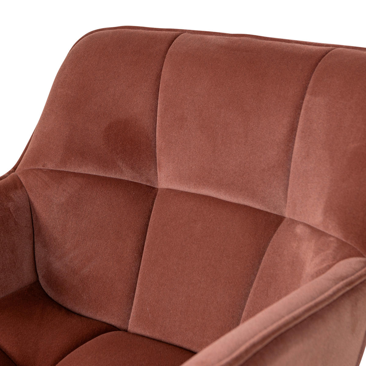 SESSEL in Samt Braun, Rot  - Rot/Braun, MODERN, Textil/Metall (71/94/83cm) - Livetastic