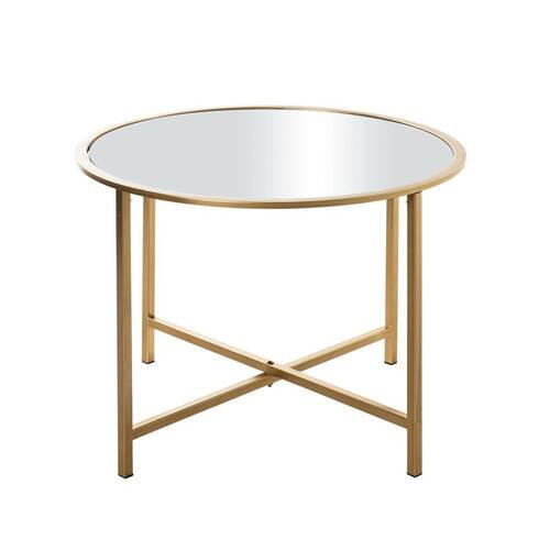 COUCHTISCH Spiegelglas 60/60/45 cm rund Goldfarben  - Goldfarben, MODERN, Glas/Metall (60/60/45cm)