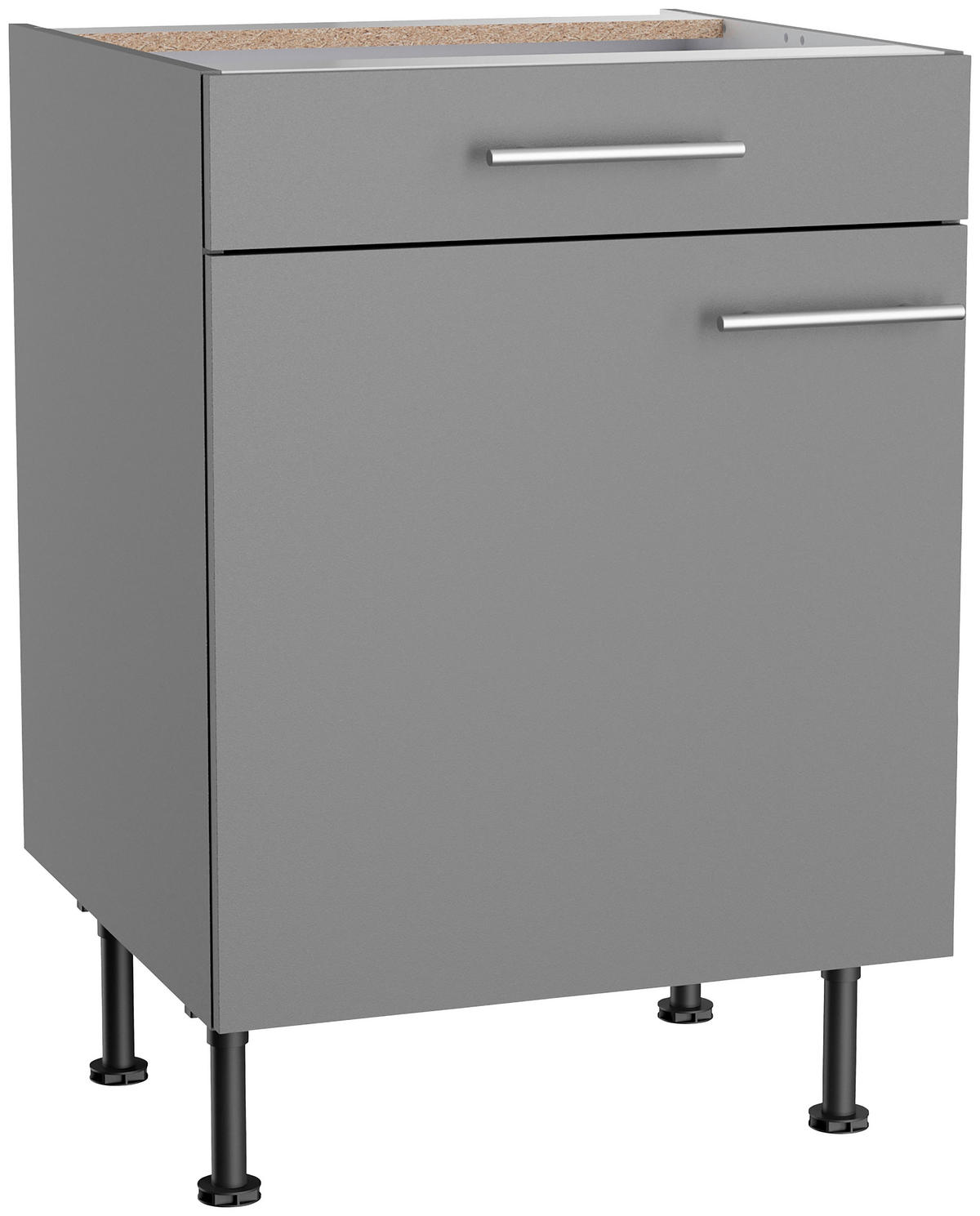 ECKKÜCHE 270/200 cm  in Grau  - Edelstahlfarben/Anthrazit, Basics, Holzwerkstoff/Metall (270/200cm) - Optifit