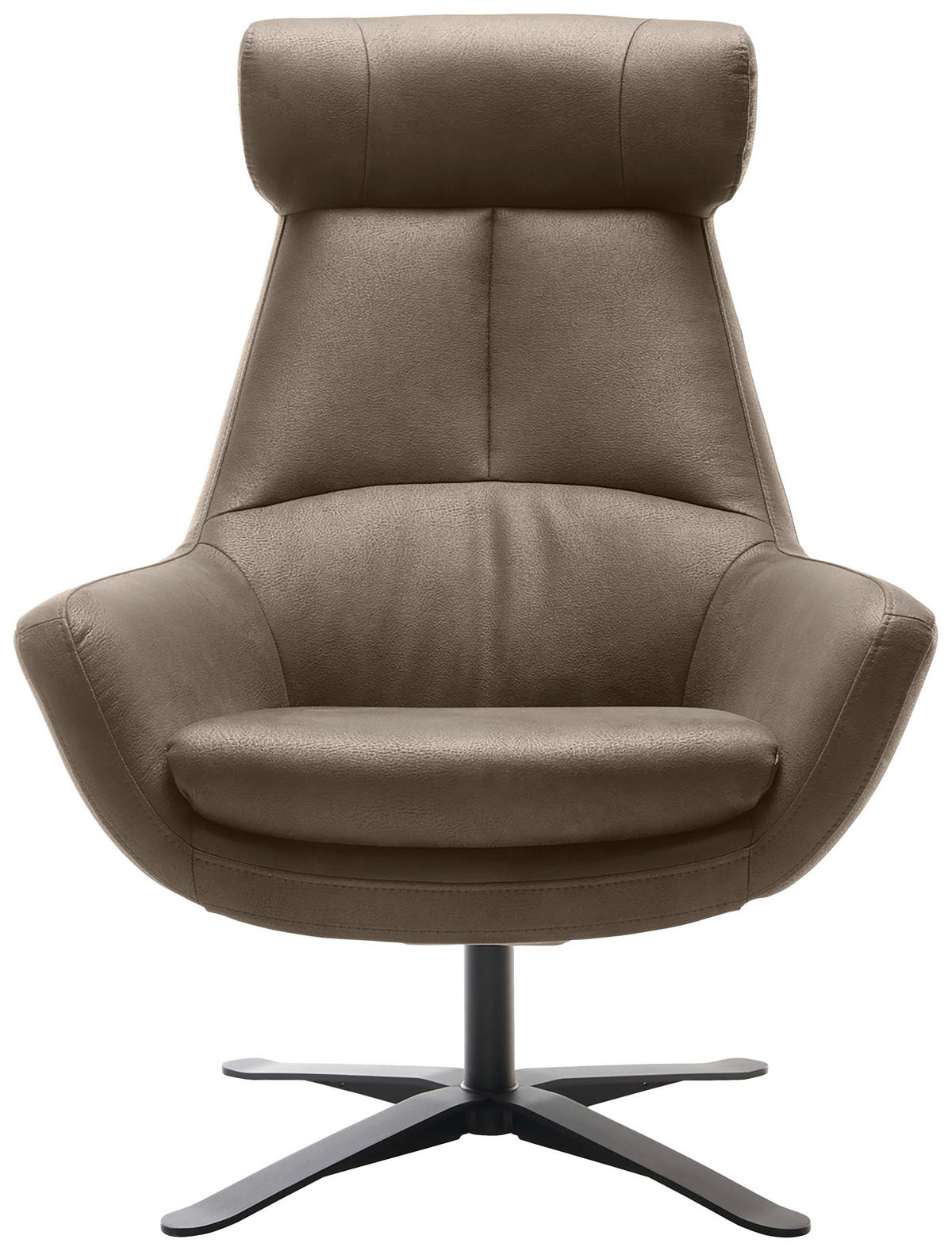 SESSEL Mikrofaser Schlammfarben    - Schlammfarben/Schwarz, MODERN, Textil/Metall (81/112/83cm) - Trendmanufaktur