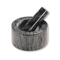 MÖRSERSET  - Schwarz, Basics, Naturmaterialien (13/13/8cm) - Kesper