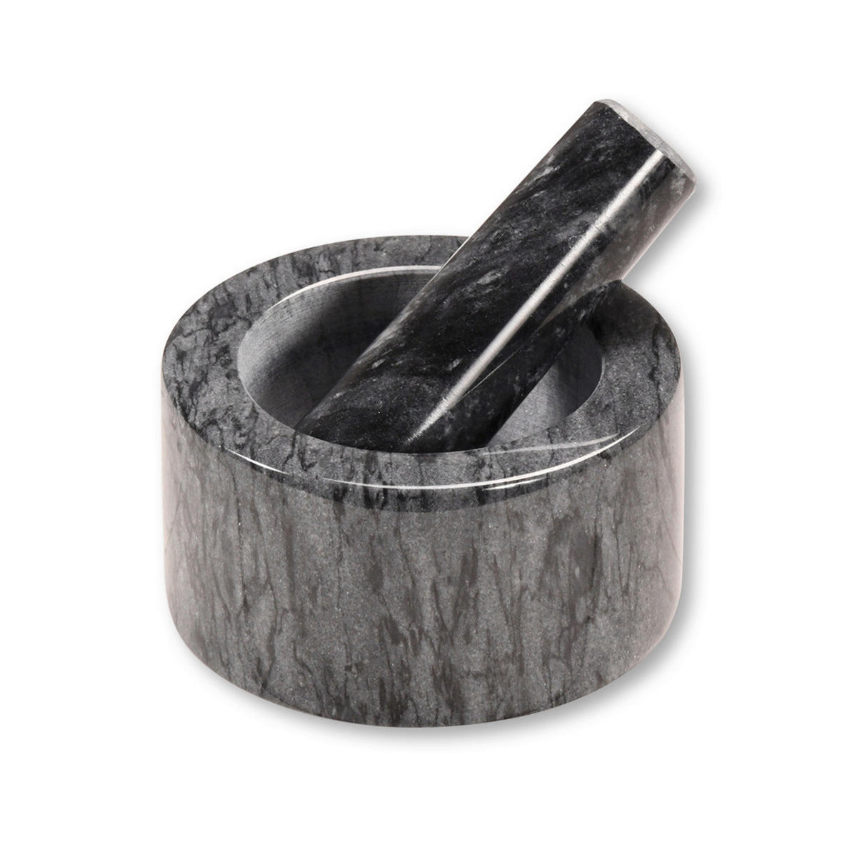 MÖRSERSET  - Schwarz, Basics, Naturmaterialien (13/13/8cm) - Kesper