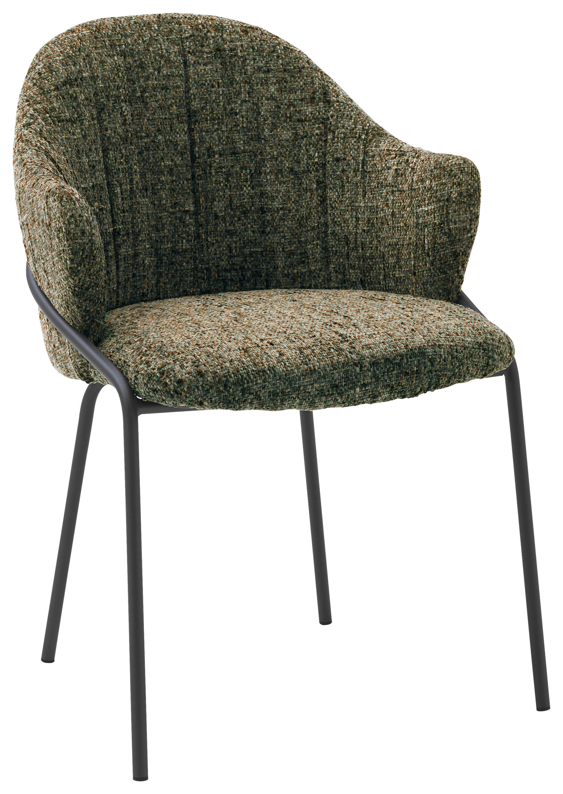 ARMLEHNSTUHL  Lederauswahl, Stoffauswahl beflockt  - Anthrazit/Grün, Design, Textil/Metall (55/84/55cm) - Belluti