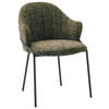 ARMLEHNSTUHL  Lederauswahl, Stoffauswahl beflockt  - Anthrazit/Grün, Design, Textil/Metall (55/84/55cm) - Belluti
