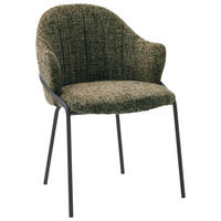 ARMLEHNSTUHL  Lederauswahl, Stoffauswahl beflockt  - Anthrazit/Grün, Design, Textil/Metall (55/84/55cm) - Belluti