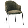 ARMLEHNSTUHL  Lederauswahl, Stoffauswahl beflockt  - Anthrazit/Grün, Design, Textil/Metall (55/84/55cm) - Belluti