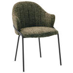 ARMLEHNSTUHL  Lederauswahl, Stoffauswahl beflockt  - Anthrazit/Grün, Design, Textil/Metall (55/84/55cm) - Belluti