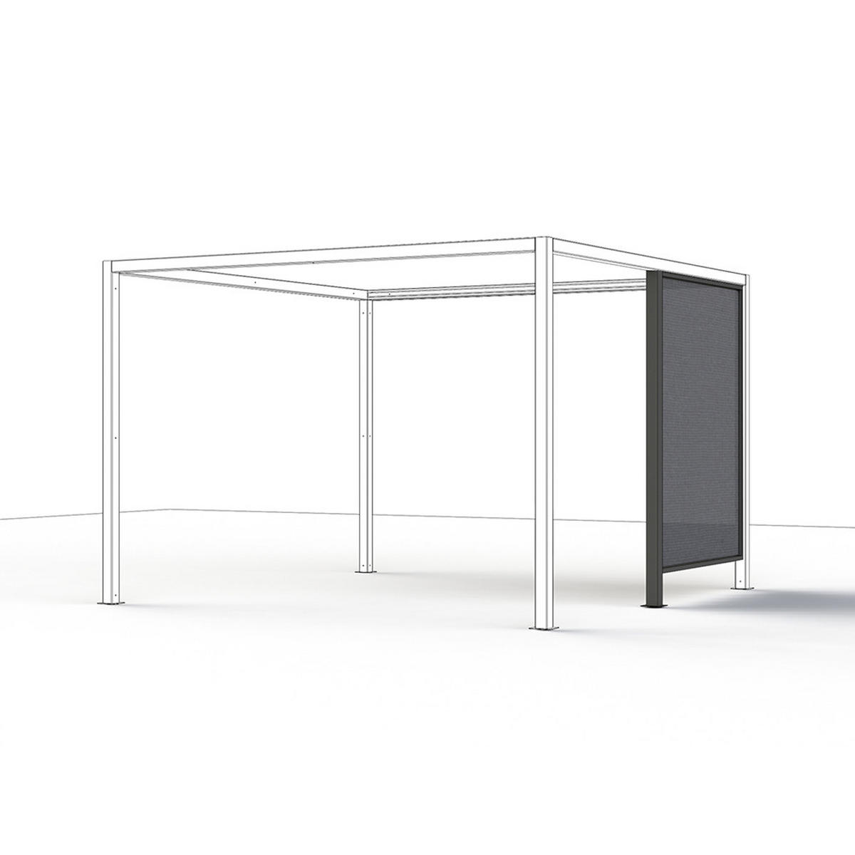 PAVILLON-SEITENTEIL 150/210/0,5 cm  - Anthrazit, Basics, Textil/Metall (150/210/0,5cm) - Siena Garden