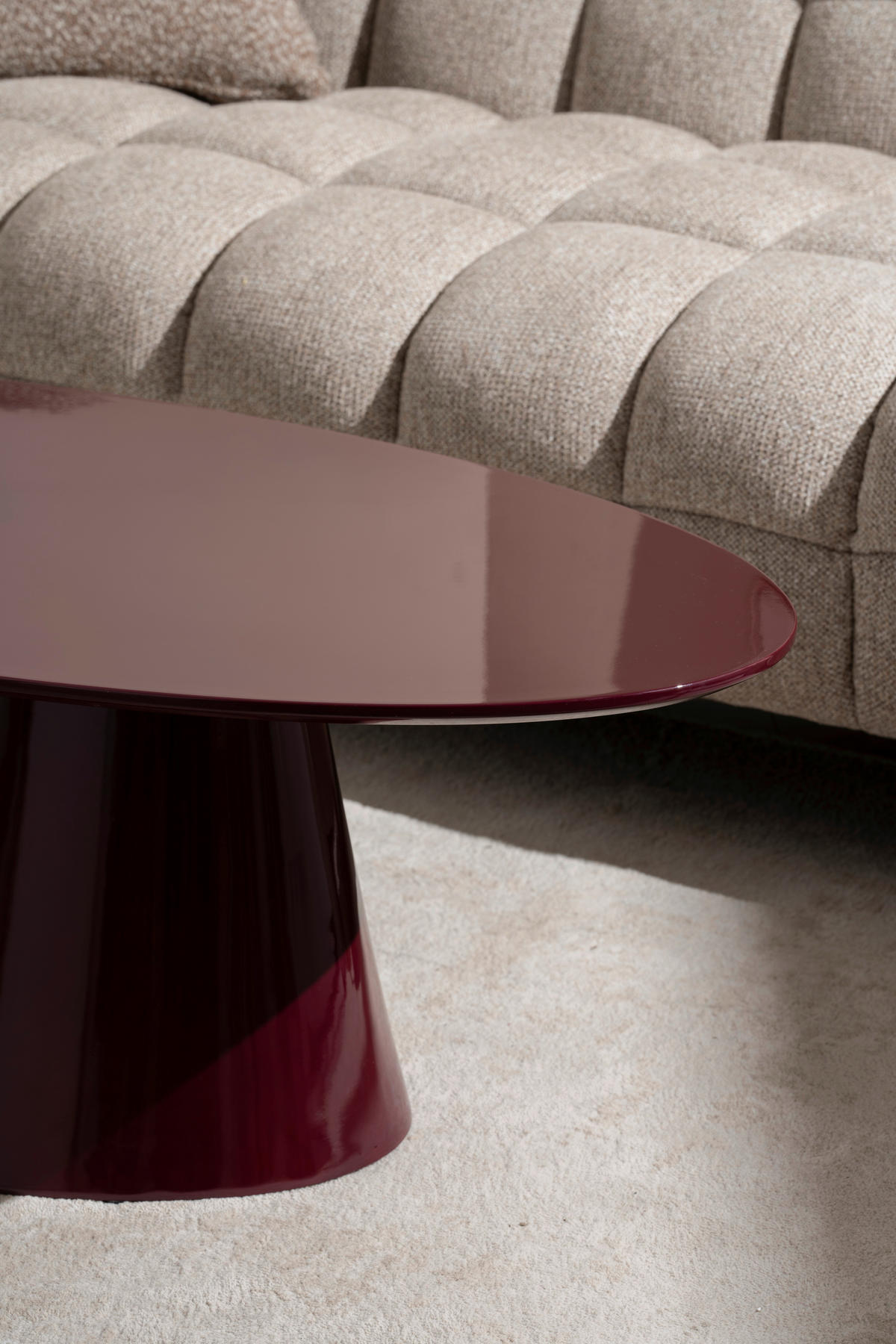 COUCHTISCH 110/60/40 cm oval Bordeaux  - Bordeaux, Basics, Holzwerkstoff (110/60/40cm) - MID.YOU