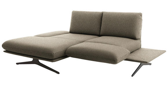 ECKSOFA  in Flachgewebe Hellbraun  155/234 cm  - Hellbraun/Schwarz, Design, Textil/Metall (155/234cm) - Dieter Knoll