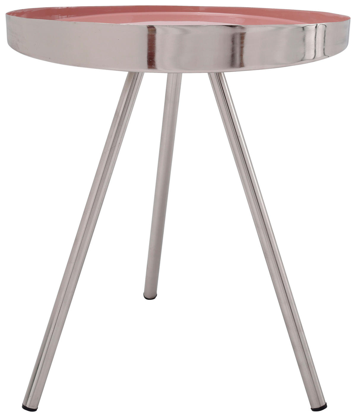 ODKLÁDACÍ STOLEK, růžová, barvy stříbra - růžová/barvy stříbra, Design, kov (41/47cm) - MID.YOU