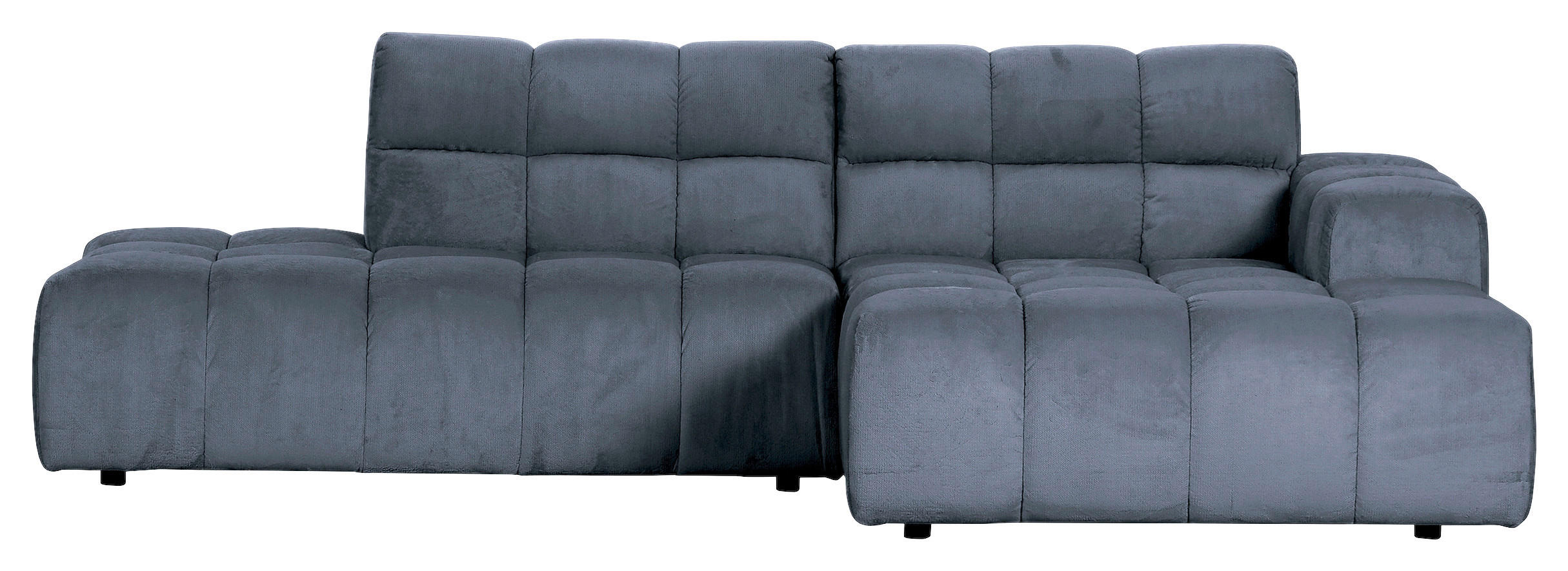 HÖRNSOFFA i plysch petrol  - petrol/svart, Klassisk, textil/plast (282/155cm) - MID.YOU