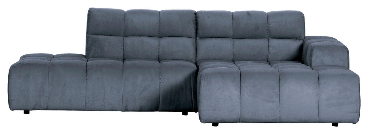 HÖRNSOFFA i plysch petrol  - petrol/svart, Klassisk, textil/plast (282/155cm) - MID.YOU