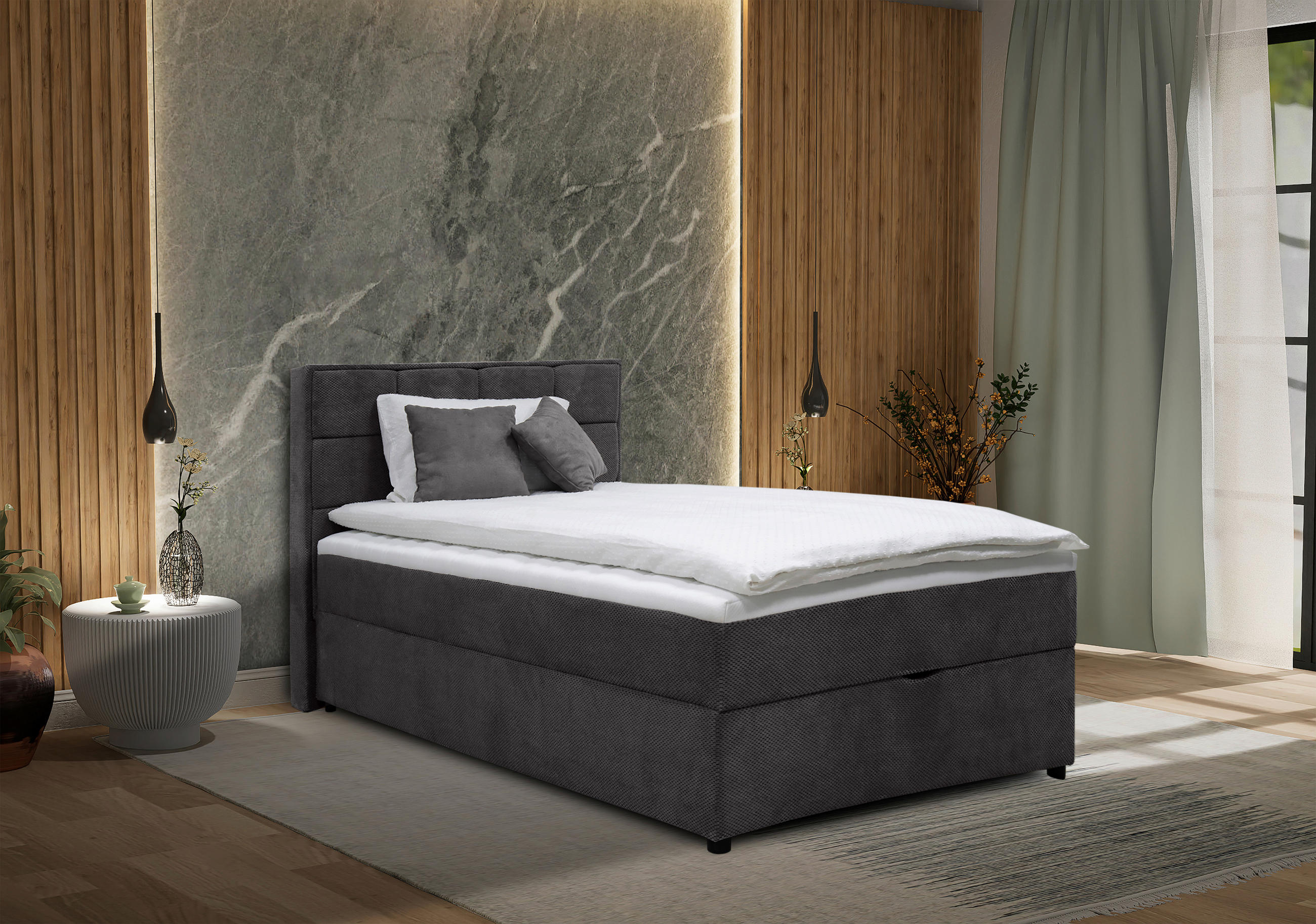 BOXBETT 140/200 cm  in Anthrazit  - Anthrazit, MODERN, Holz/Holzwerkstoff (140/200cm) - MID.YOU