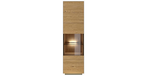 VITRINE in massiv Wildeiche Anthrazit, Wildeiche - Wildeiche/Anthrazit, Natur, Glas/Holz (56/200/40cm) - Dieter Knoll