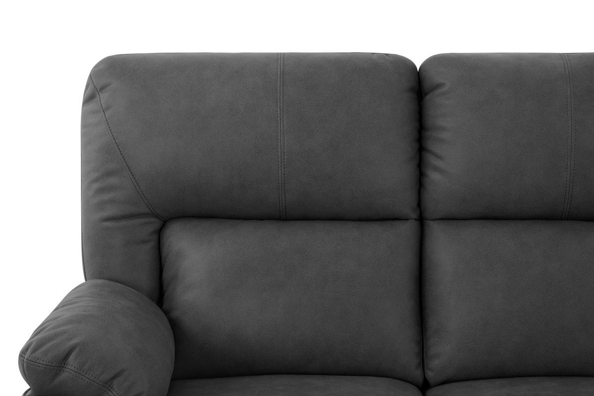 SITZGARNITUR Mikrofaser Grau  - Schwarz/Grau, KONVENTIONELL, Textil/Metall - Livetastic