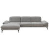 ECKSOFA in Chenille Grau  - Schwarz/Grau, Design, Textil/Metall (188/319cm) - Beldomo System