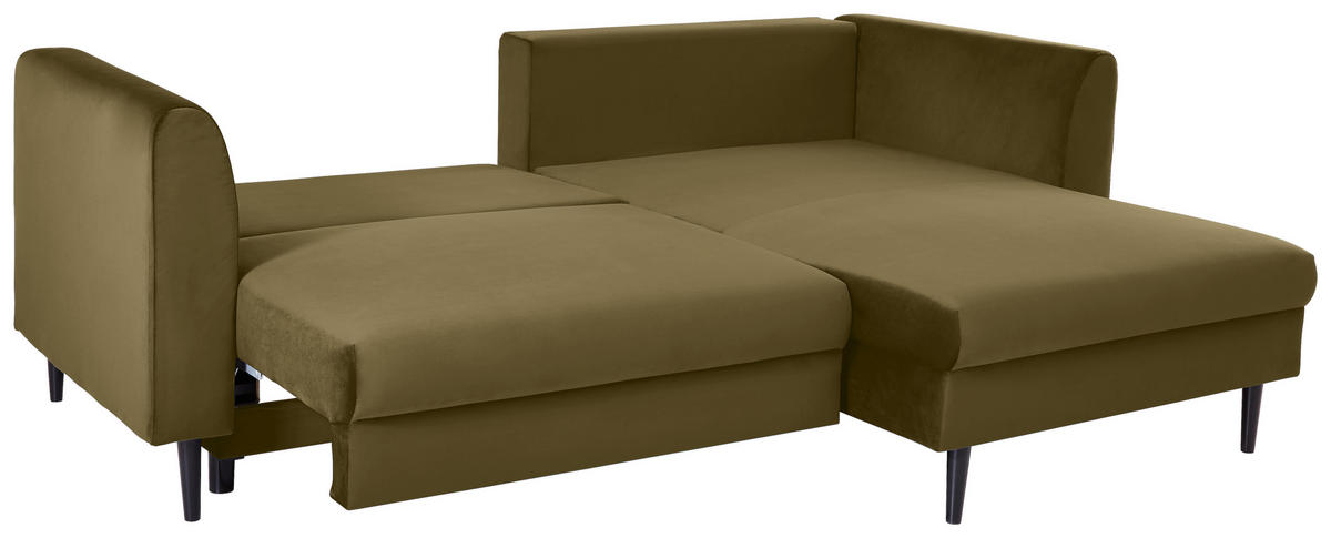 Freisteller von Ti'me ECKSOFA Grün Velours.