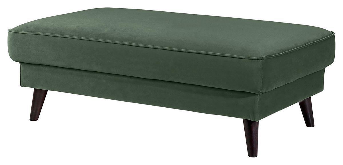 HOCKER in Textil Dunkelgrün  - Wengefarben/Dunkelgrün, Modern, Holz/Textil (123/45/74cm) - Trendmanufaktur