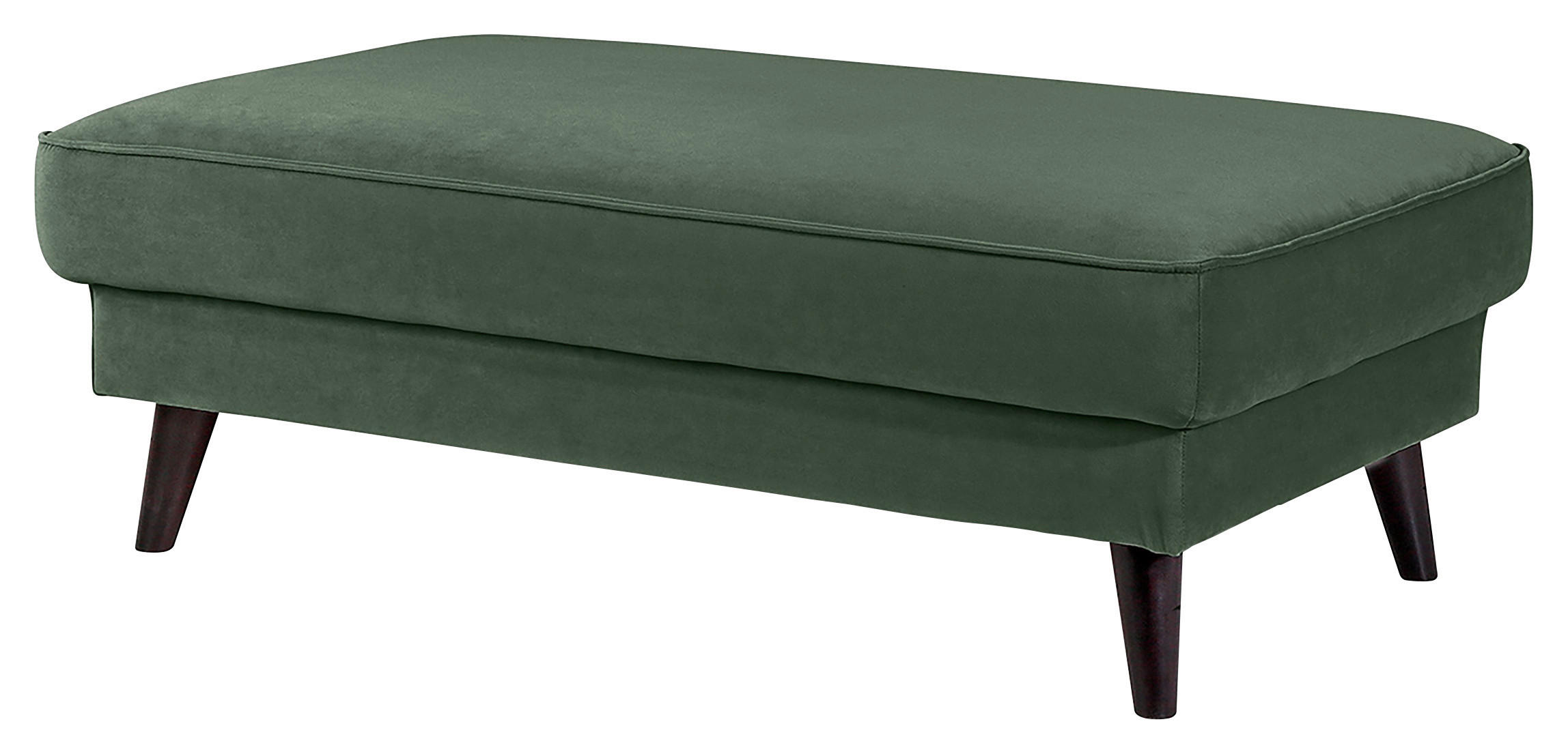 Thumbnail - Trendmanufaktur Hocker Lumber Jack, Dunkelgrün, Textil, Wenge, rechteckig, 123x45x74 cm, Made in EU, Fleckschutzimprägni...