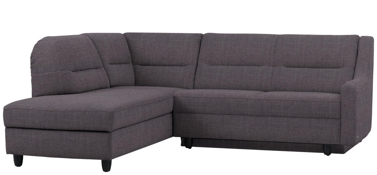 ECKSOFA in Chenille Schieferfarben  208/226 cm  - Schieferfarben/Schwarz, KONVENTIONELL, Textil (208/226cm) - Sedda