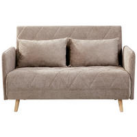 SCHLAFSOFA in Textil Hellbraun  - Hellbraun/Eichefarben, Lifestyle, Holz/Textil (132/81/90cm) - MID.YOU
