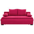 SCHLAFSOFA  in Samt Rot  - Rot/Schwarz, KONVENTIONELL, Kunststoff/Textil (207/74-94/90cm) - Venda