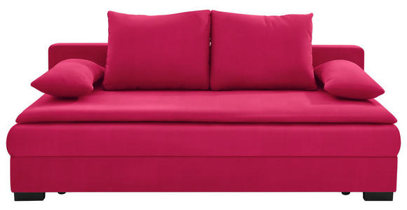 SCHLAFSOFA  in Samt Rot  - Rot/Schwarz, KONVENTIONELL, Kunststoff/Textil (207/74-94/90cm) - Venda