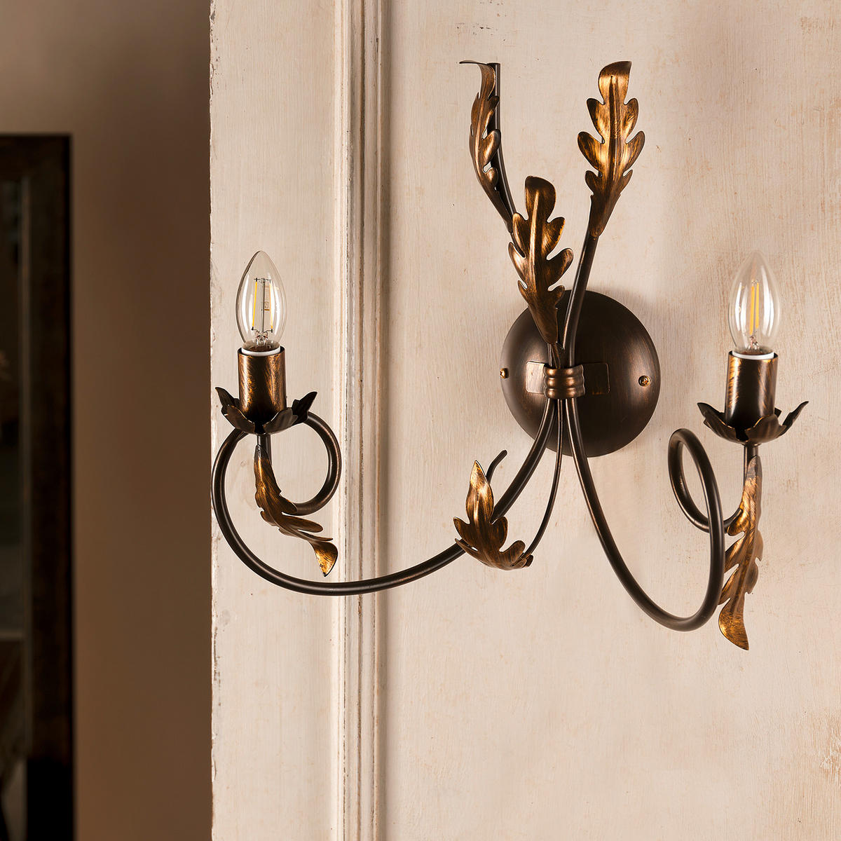 WANDLEUCHTE 40/25/40 cm   - Cognac, KONVENTIONELL, Metall (40/25/40cm)