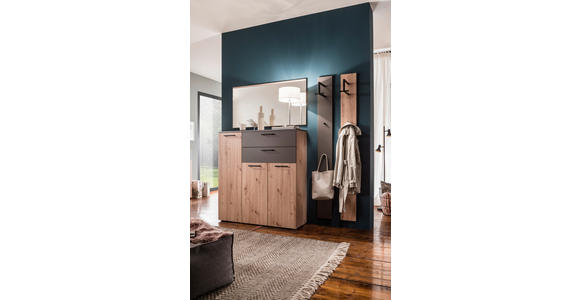 GARDEROBE 4-teilig in 180/200/38 cm - Eichefarben/Braun, KONVENTIONELL, Holzwerkstoff (180/200/38cm) - Moderano