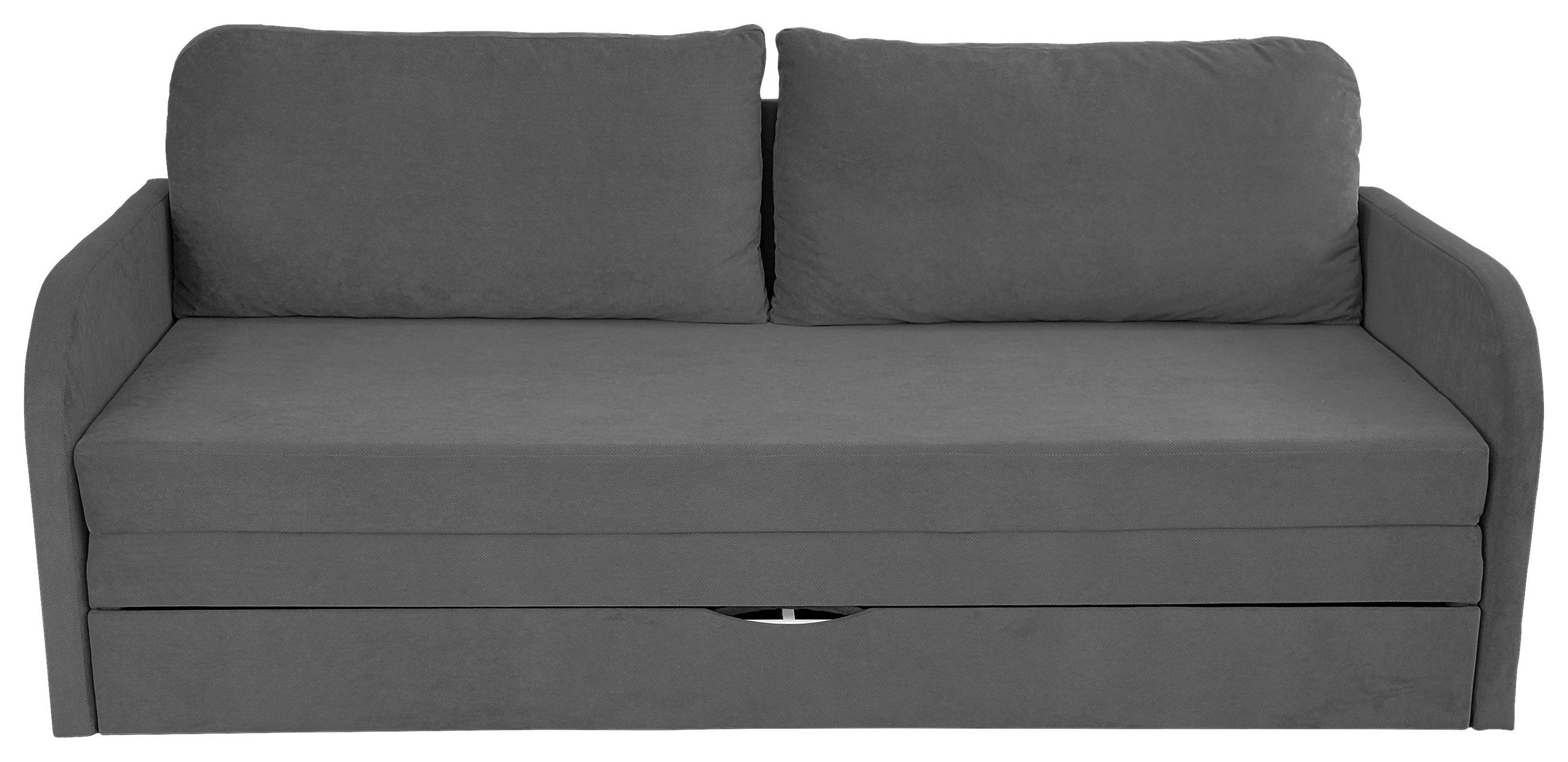 SCHLAFSOFA Flachgewebe Dunkelgrau  - Dunkelgrau/Schwarz, Design, Kunststoff/Textil (203/77/86cm) - MID.YOU