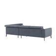 ECKSOFA Graublau Feincord  - Graublau/Schwarz, Design, Textil/Metall (280/205cm) - Xora