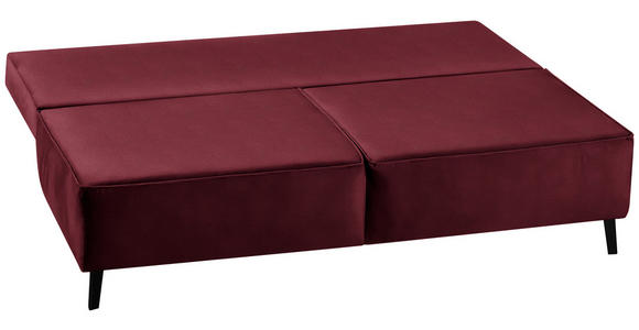 SCHLAFSOFA Percy in Weinrot  - Weinrot/Schwarz, KONVENTIONELL, Textil/Metall (197/91/88cm) - Novel