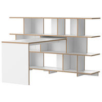 SCHREIBTISCHKOMBINATION Weiß, Buchefarben  - Buchefarben/Weiß, MODERN, Holzwerkstoff (198/157/149cm) - Tojo