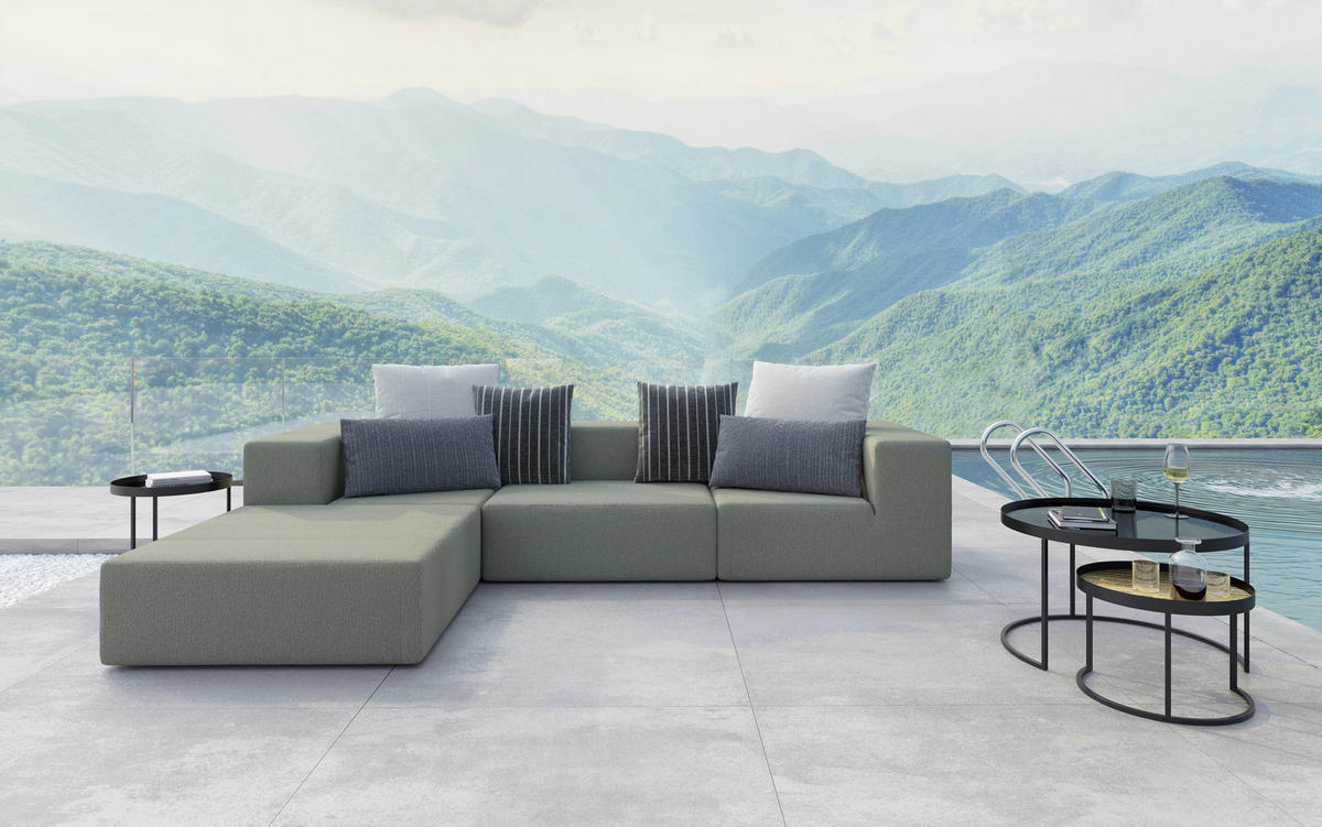 LOUNGESOFA  - Multicolor/Weiß, Design, Textil (220/330cm) - Livetastic