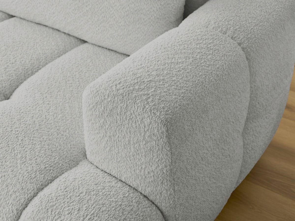 ECKSCHLAFSOFA FUJI Bouclé Hellgrau  inkl.  - Hellgrau/Schwarz, MODERN, Kunststoff/Textil (160/292cm)