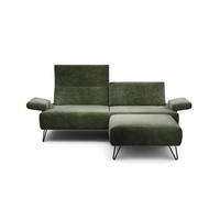 2,5-SITZER Samt Waldgrün  - Waldgrün/Schwarz, Design, Textil/Metall (204-234/85/86-94cm) - SENSOO