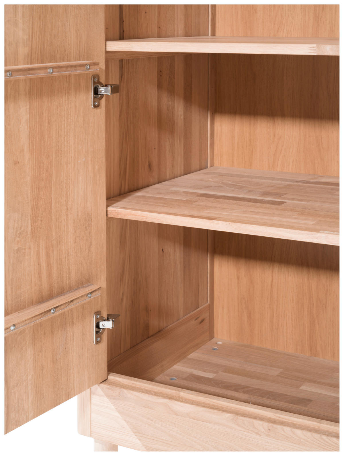 DREHTÜRENSCHRANK 2-türig Eiche massiv Naturfarben  - Schwarz/Naturfarben, MODERN, Holz/Metall (100/190/55cm) - MID.YOU
