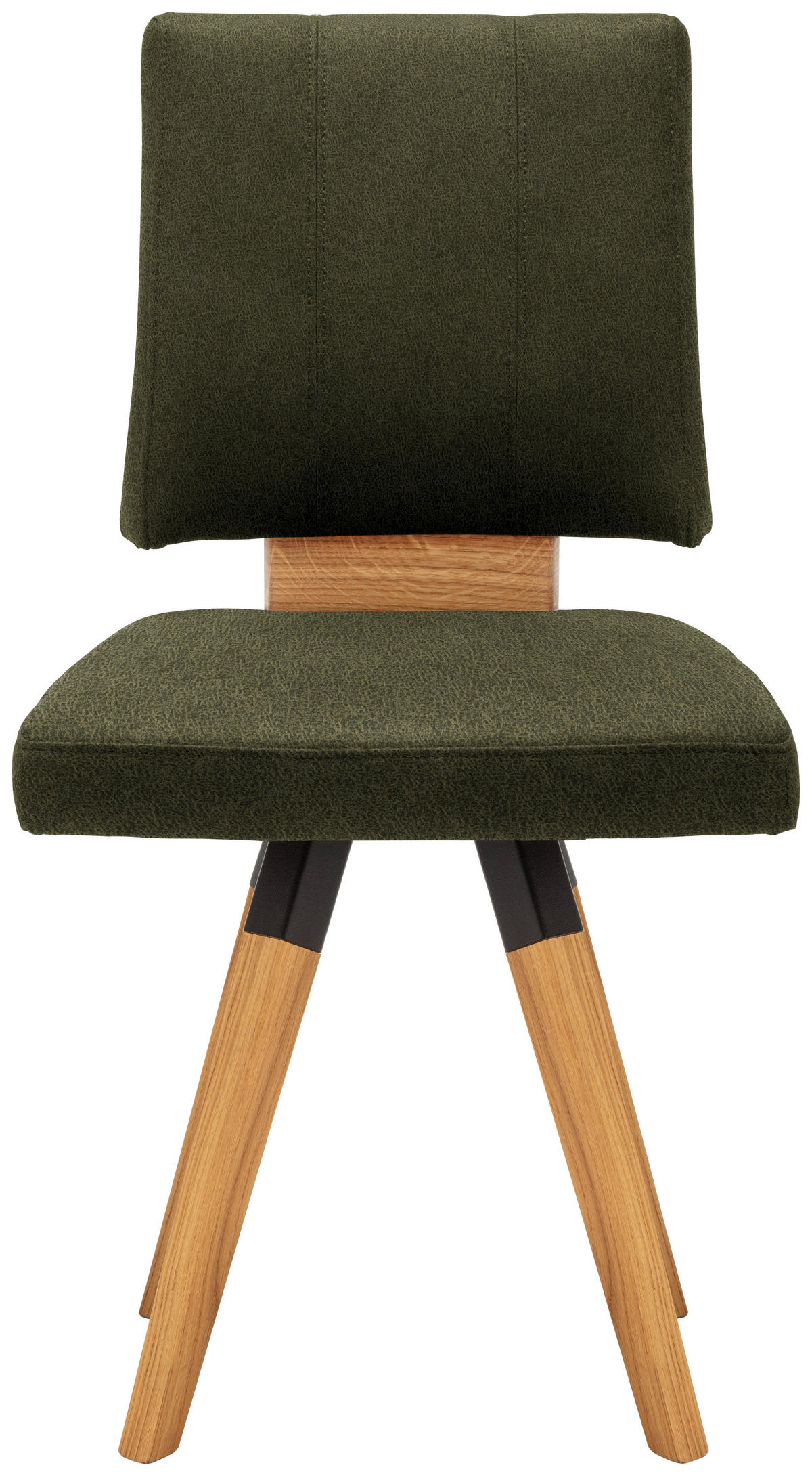 STUHL in Holz, Textil, Holzwerkstoff Grün, Schwarz, Eichefarben  - Eichefarben/Dunkelgrau, Design, Holz/Holzwerkstoff (50/88/60cm) - Venda