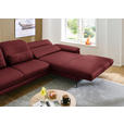 ECKSOFA in Echtleder Rot  - Rot/Schwarz, Design, Leder/Metall (332/193cm) - Dieter Knoll