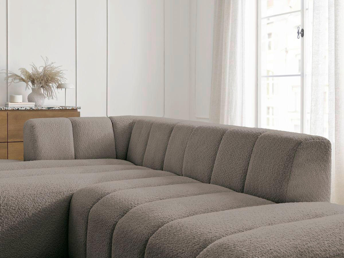 ECKSOFA  ANNECY Taupe Bouclé  - Taupe/Schwarz, MODERN, Kunststoff/Textil (170/262cm)